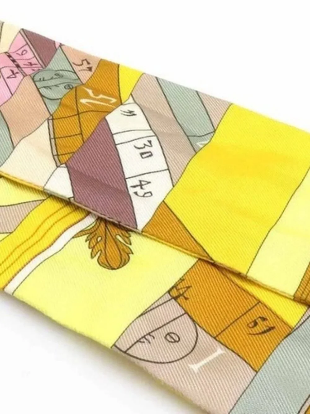 Auth HERMES Twilly Ribbon Scarf Yellow Silk - r11104a - Picture 7 of 10